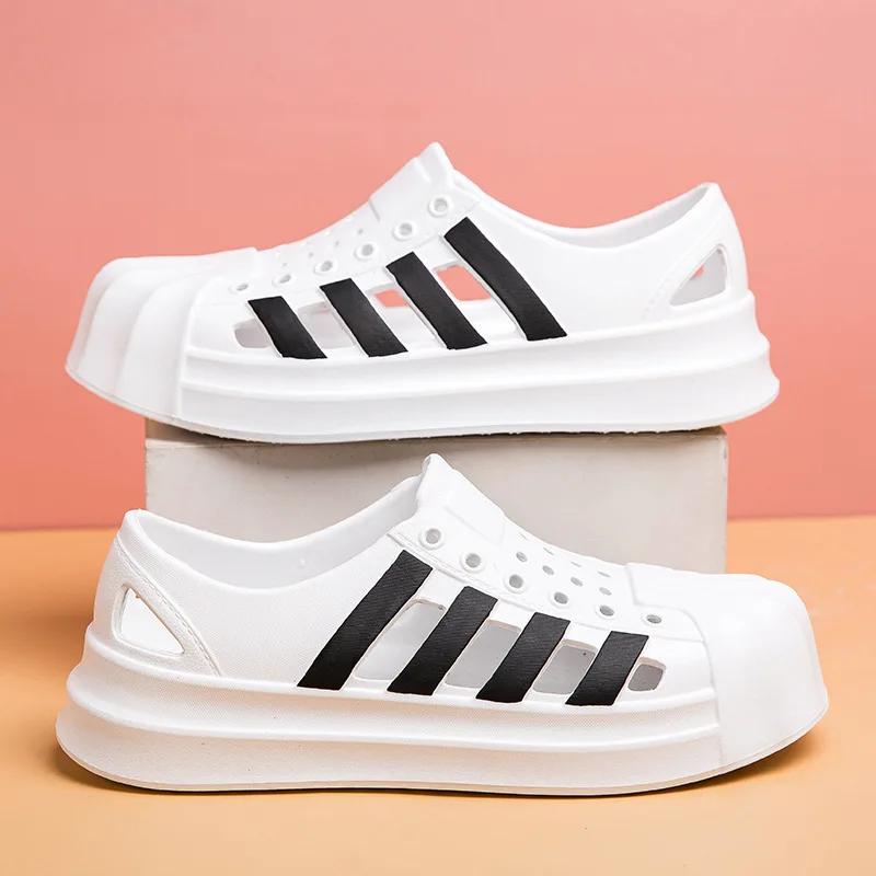 Summer Couple Hollow Hole Shoes Wearing Casual and Fashionable Beach Breathable and Non slip Soft Sole Sandals Dance