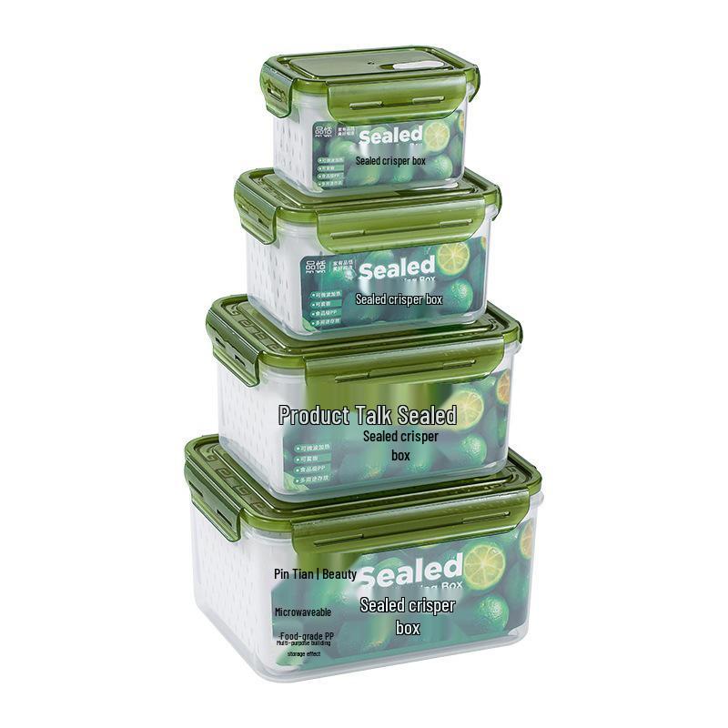 Transparent Large Capacity Kitchen Storage Box - Sealed for Fresh-Keeping Fruits, Vegetables, Meat & Dishes