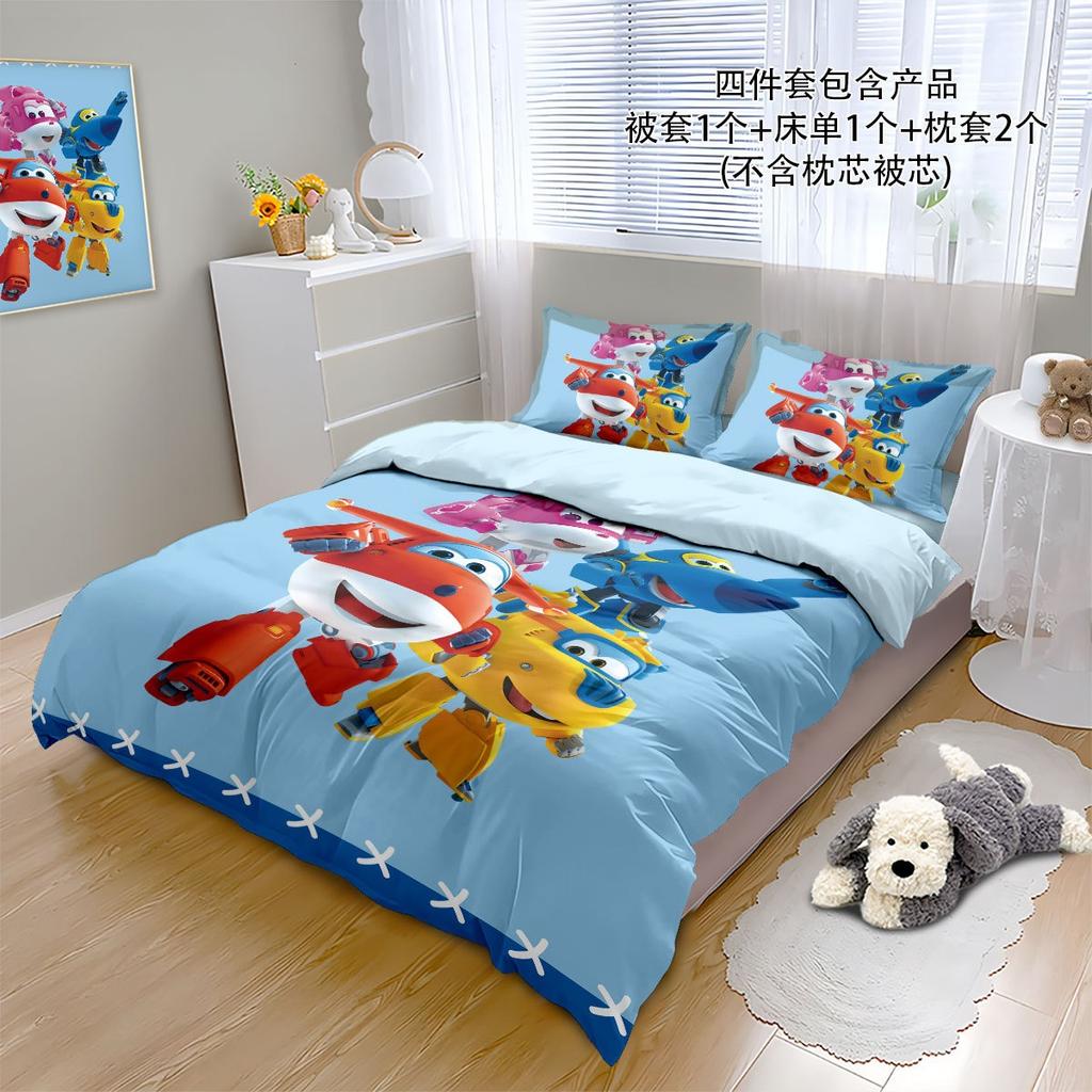 NEW Cute cartoon super wings Bedding Sets exquisite supplies set duvet cover bed comforter set bedding set luxury birthday gift