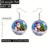 Cross-border new crystal ball shape earrings creative flat acrylic Christmas gifts Santa earrings