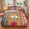 3pcs Bedding Set Basketball Teams Includes 1 Comforter + 2 Pillowcases, Without Pillow Inserts, Soft Comfortable,a0910250