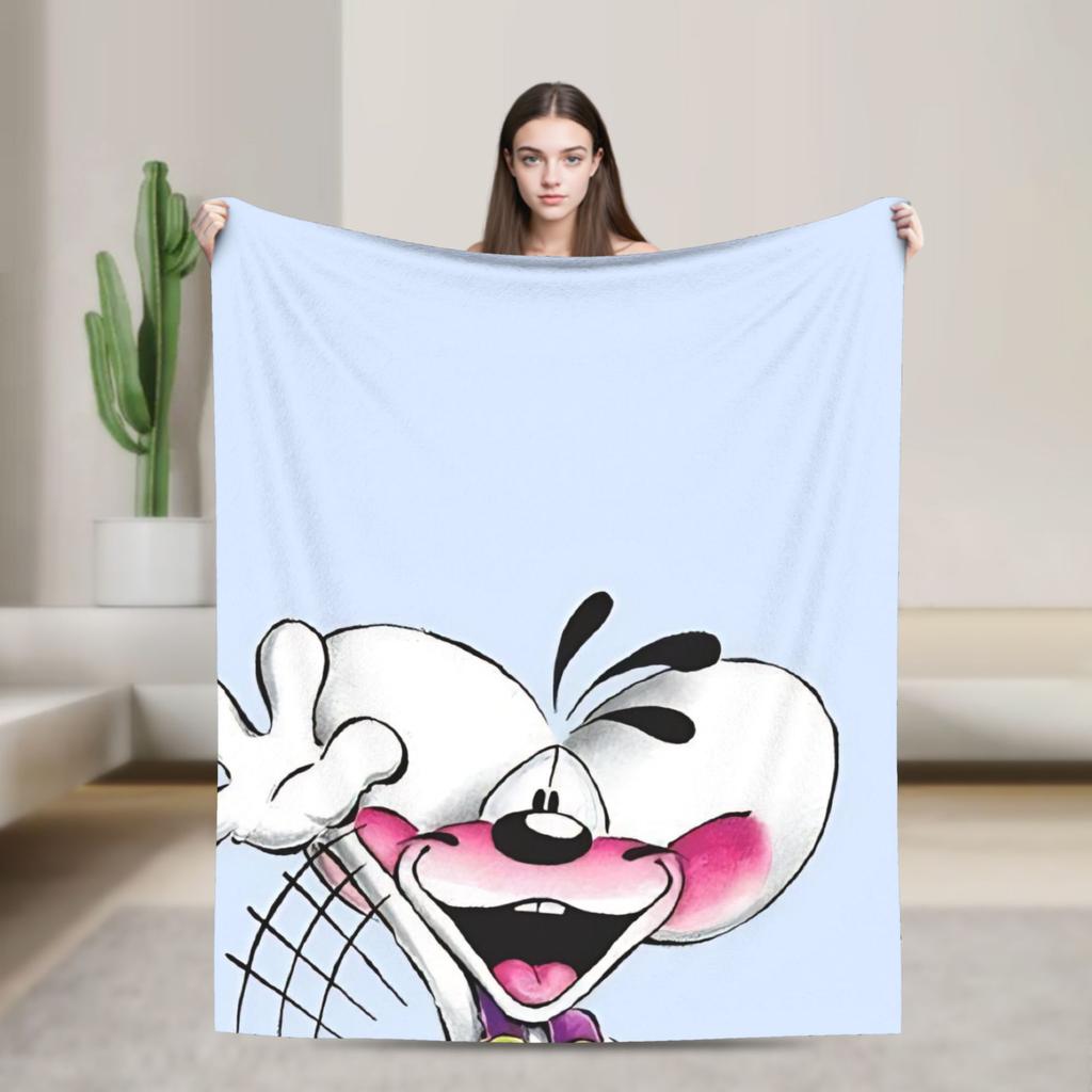 Cartoon D-Diddl Rat Cute Blanket Flannel Decoration Breathable Super Warm Throw Blankets for Home Bedroom Bedspread