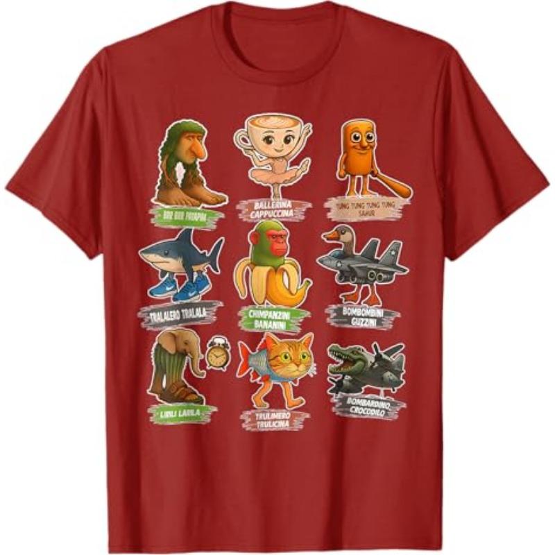 

Итальянский маразм Мем Смешной Все Маразматичные Животные Юмор Футболка Милый Y2k Дизайн Графический Наряд Мода для мальчиков Оригинальный Подарок 130