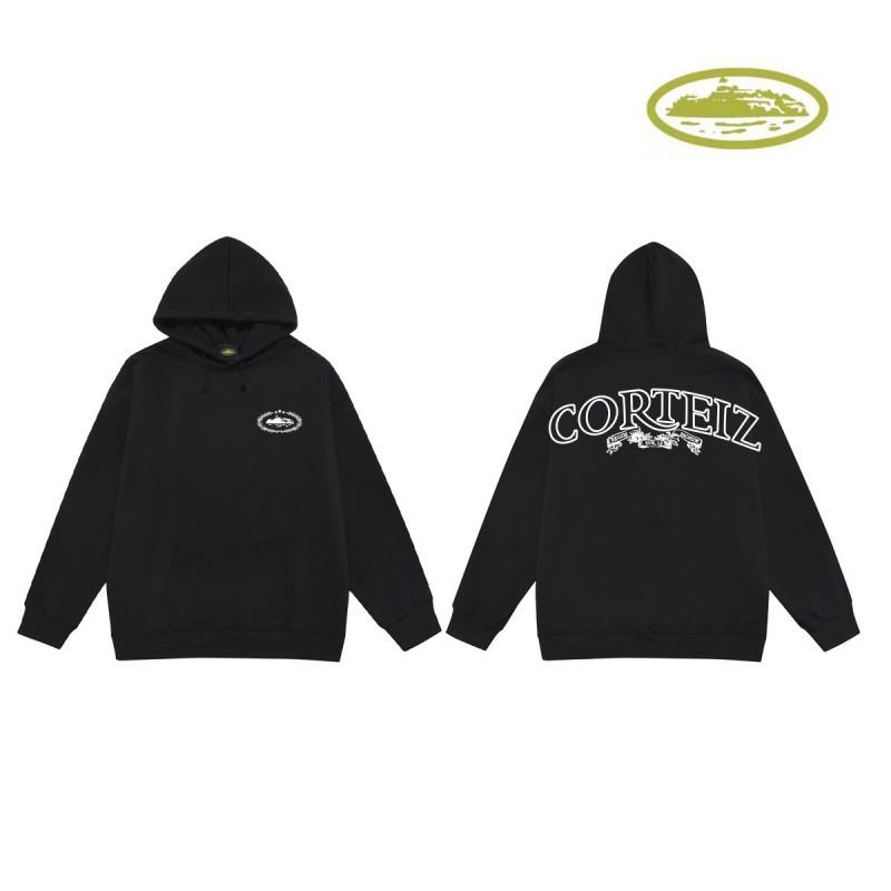 CORT Alcatraz Distressed Hoodie Men Streetwear Loose Fit Couple Sweatshirt Winter