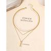 1pc Women's Fashionable Simple Square Multi-Layer Necklace