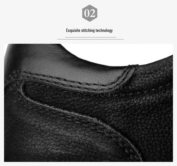 Men's Genuine Leather Frosted Sneakers - Spring/Autumn Versatile Business & Casual Shoes, Plus Size Available