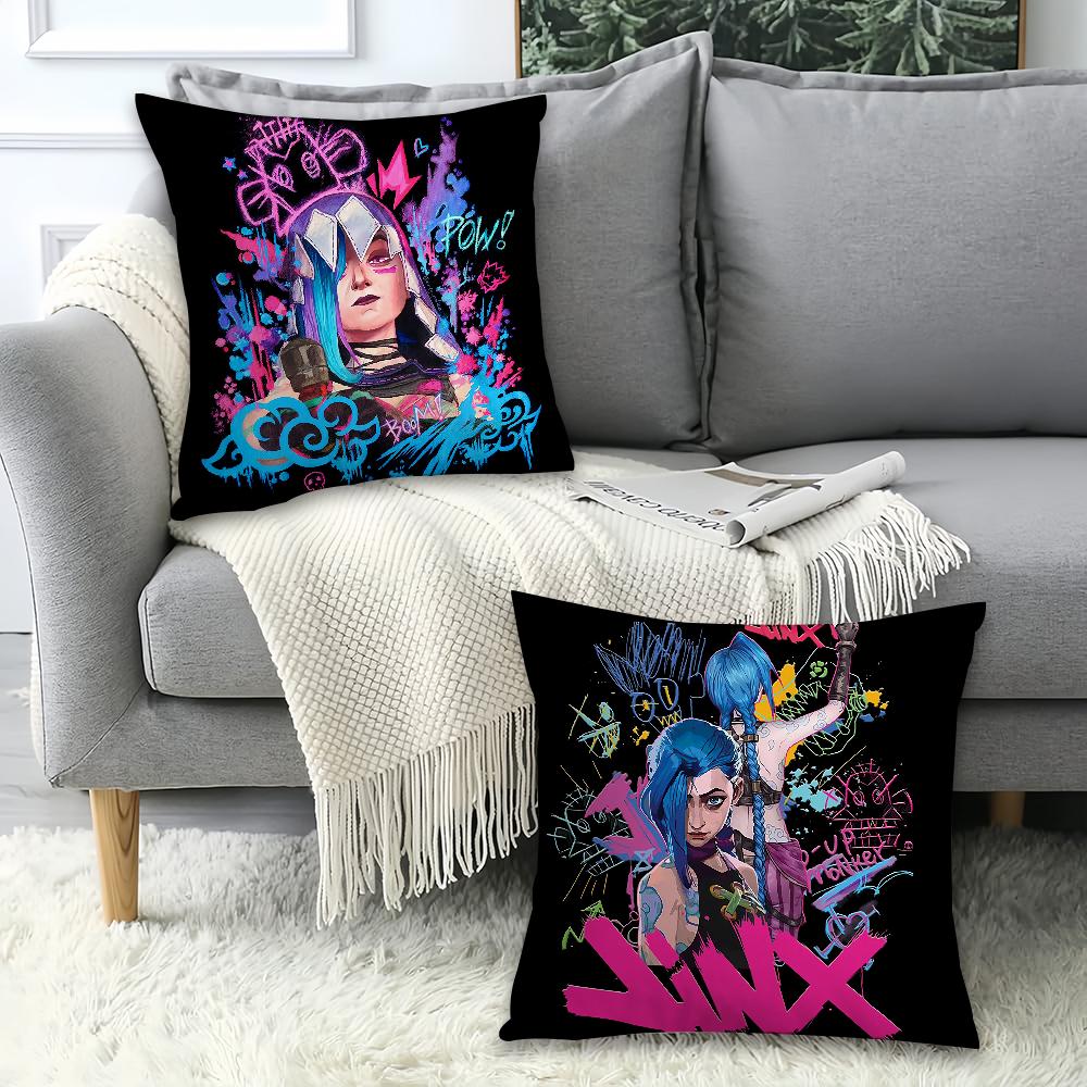 Anime Cartoon J-Jinx Black Pillow Case Office Cushions Suitable For Sofa Car Bedroom Decorative Cushion Cover