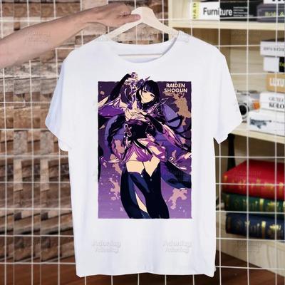 Genshin Impact T-Shirt Herren Shirts Xiao Venti Hu Tao T-Shirts Sommer Kurzarm Oberteil T-Shirts Zhong Li Raiden Shogun T-Shirt