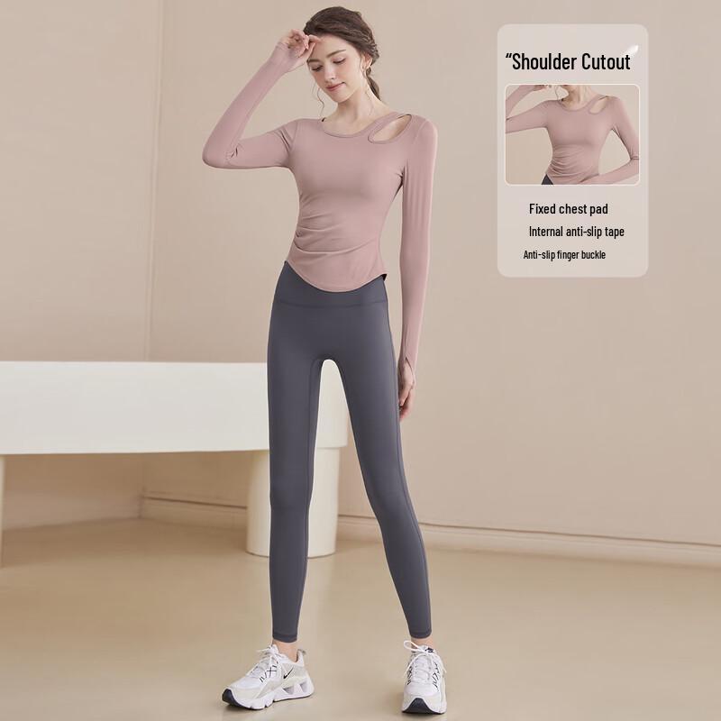 YouYou Women s Slim-Fit Long-Sleeve Yoga & Running Set M