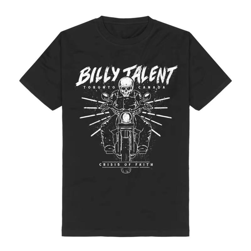 Vintage Billy Talent Chaotic Cat Tee Punk TShirt with Bandana Cat Lightning Print Punk Fan Merch Oversized Loose Daily Tops
