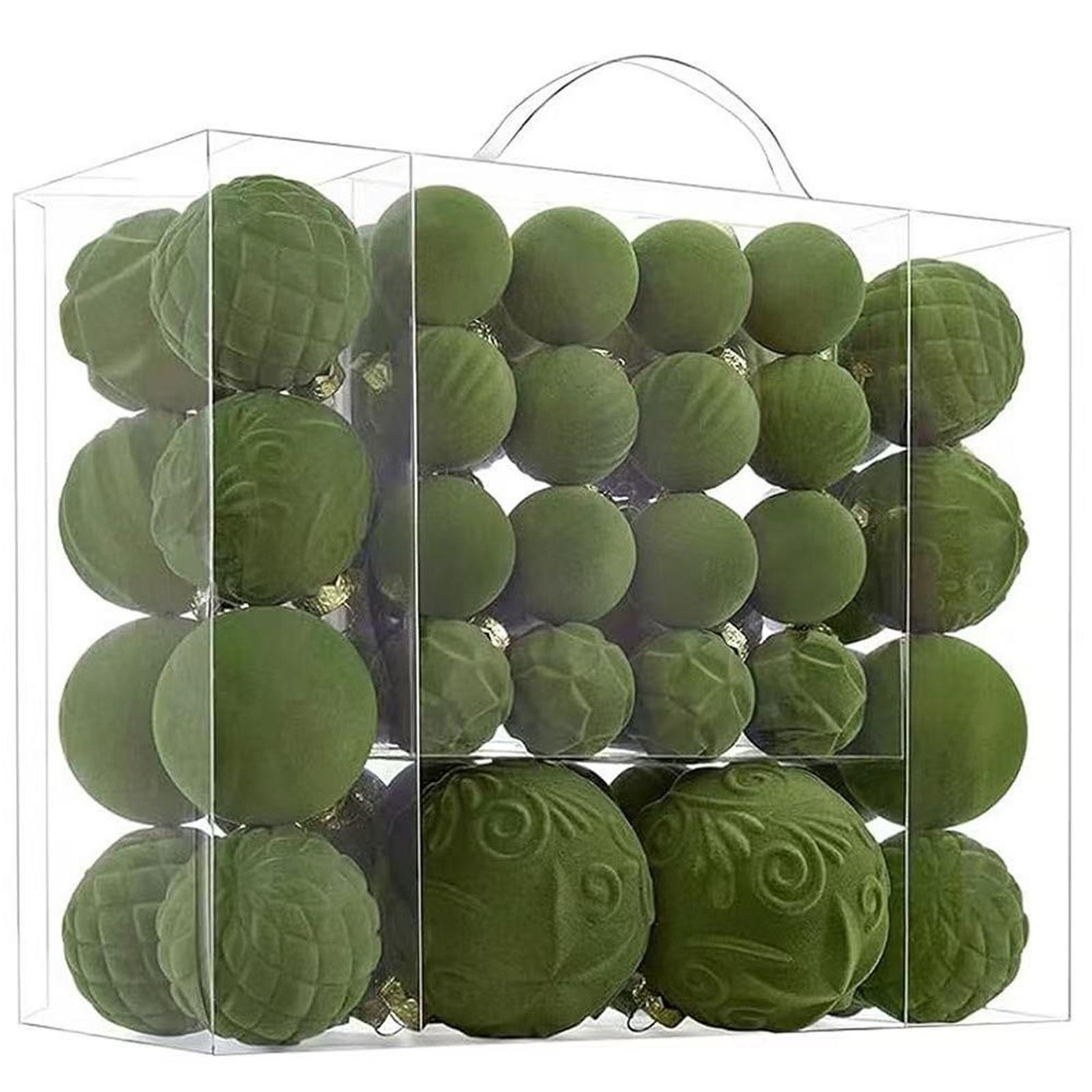 4/6/8СМ 46ШТ Бархатные Флокированные Подвески в виде Рождественских Шаров Набор Рождественских Украшений