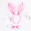 Plush Rabbit Ear Shape Headband Bowtie and Tail Set Carnival Costume Supplies