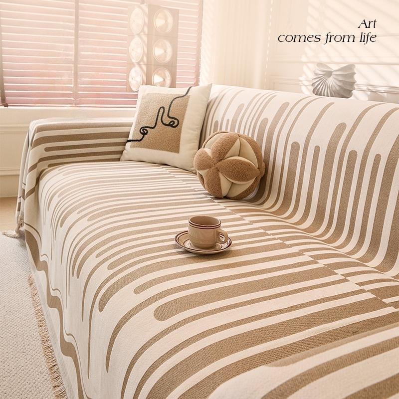 Simple Chenille High and Low Syllable Sofa Cover All-season Sofa Towel A Whole Full Cover Blanket Versatile and Machine Washable