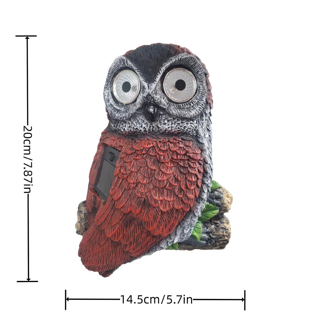 Wall-Mounted Solar Owl Ornament: Creative Outdoor Resin Craft for Courtyards