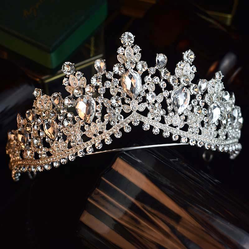 European and American Wedding Dresses Crown Hair Bands Alloy Crown Headbands Bride Headwear Wedding Hair Accessories Birthday Party Hair Crowns