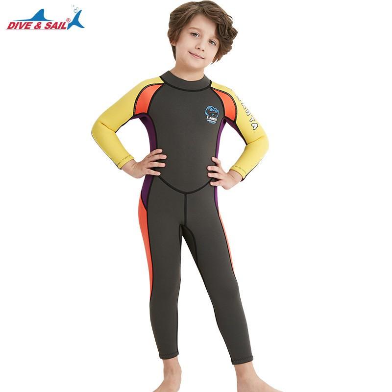2.5mm Kids Full Wetsuit Long Sleeve Dive Suit Snorkeling Swimming Warmth UV Protection