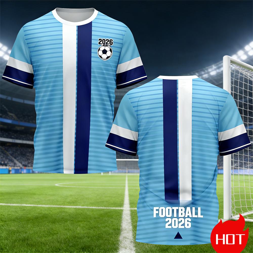 Summer Men's T-Shirt Stripe training original football jersey round neck t shirt for man Quick drying sport T-shirt y2k clothing