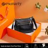 ESUNARTY Genuine Leather Multi-Compartment Crossbody Bag