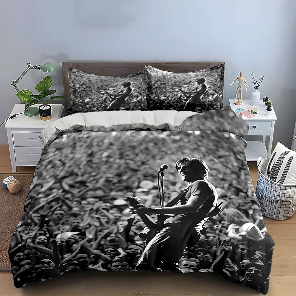Rock Concert Guitarist Art Bedding Duvet Cover Set Duvet Cover Pillowcases (1*Duvet Cover 2*Pillowcases, without duvet insert)