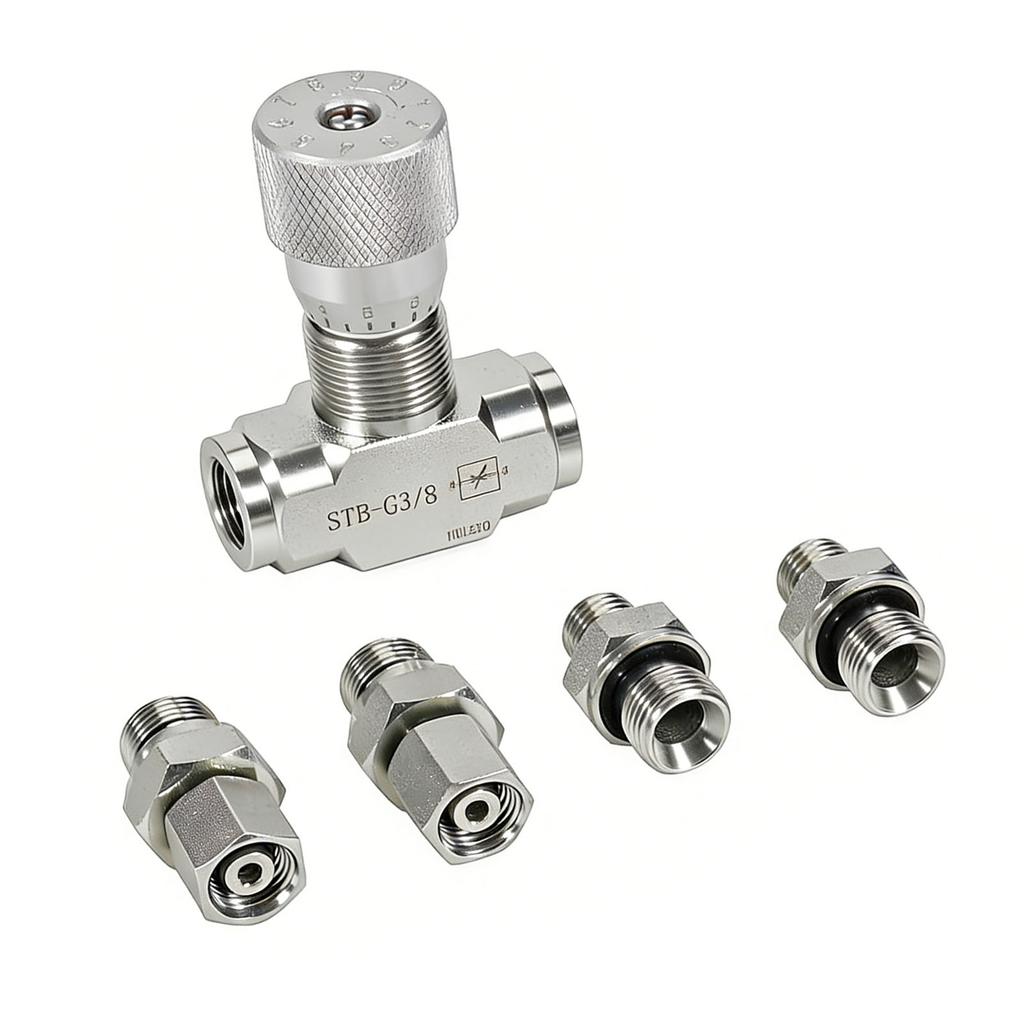 Hydraulic Flowrate Control Valve Fit for STB Series Mini Excavator 0.8 2 Ton 3 8in with M14 Connection Bidirectional