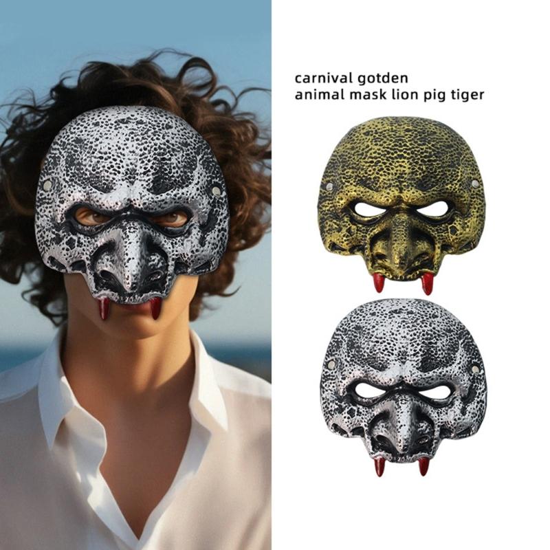 Halloween Cosplay Mask Goblin Mask Mardi Gras Mask Scary Half Face Mask Masquerade Mask for Carnival Costume Party