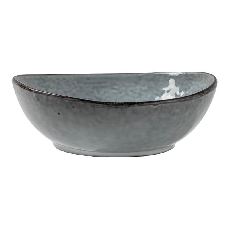 Kiln Change Ingot Big Bowl Retro Ceramic Bowl Household Bowl Vegetable Bowl Salad Bowl Restaurant Tableware Noodle Bowl Soup Bowl