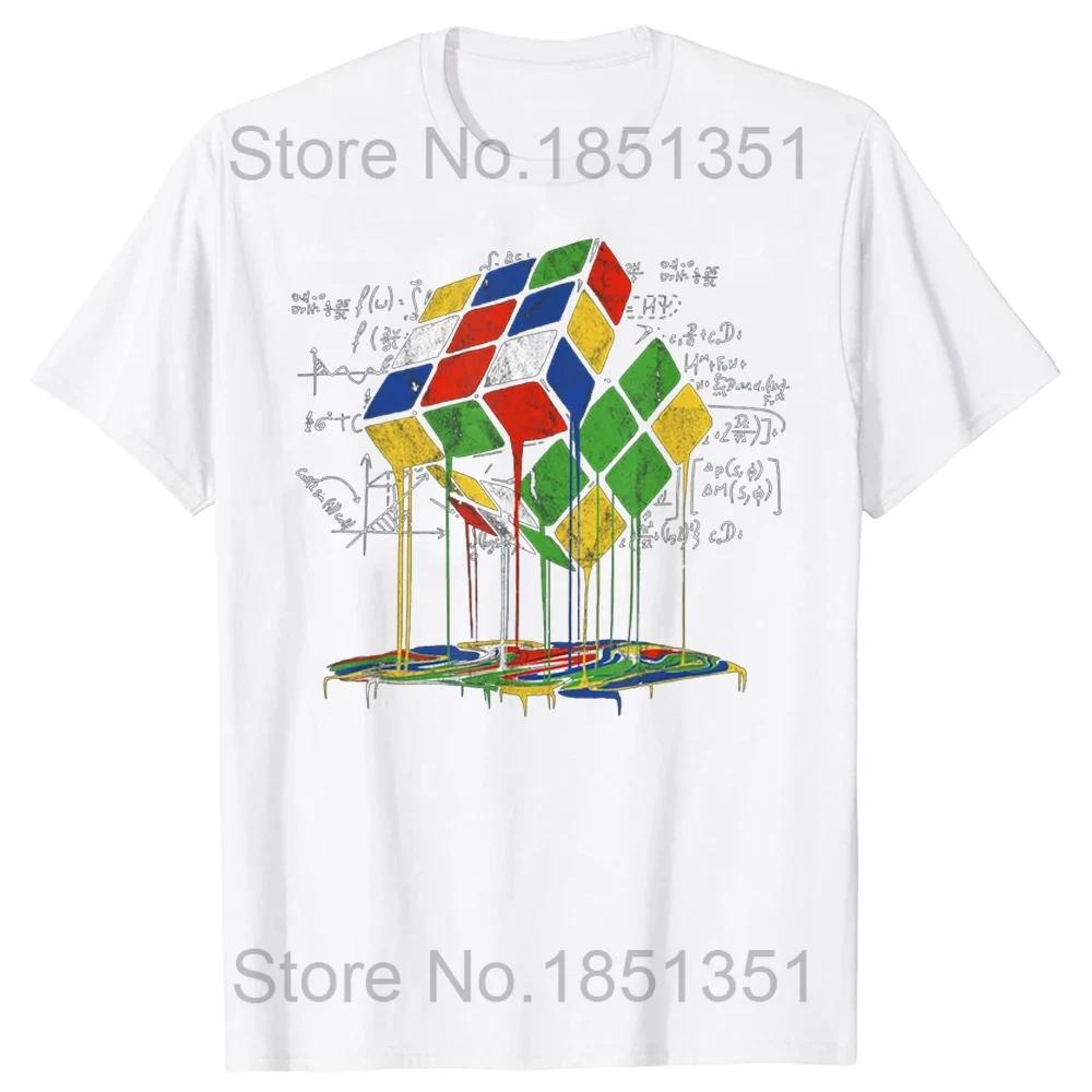 Funny Melting Cube Speed Cubing Vintage Math T Shirts Summer Rubiks Rubics Graphic Cotton Streetwear Short Sleeve Tshirt Men