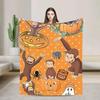 Cartoon Curious George Blanket Super Warm Quality Bedding Throw for Winter Travel Living Room or Funny Bedspread