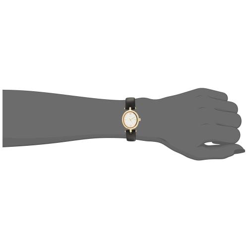 Fieldwork Women's Analog Ellipse Watch with Gold Leather Strap, Black (JN003-5)