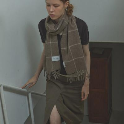 White Project BERLIN PATTERN VIRGIN WOOL MUFFLER_BROWN