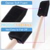12 PCS Foam Paint Brushes, Sponge Brushes for Varnishes, Reusable Sponge Brushes with Wood Handles for Painting, Staining