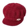 Warm Knitted Beanie Hat Women Seniors Winter Thick Fleece Lined Cotton Blend Cap Short Brim Round Top