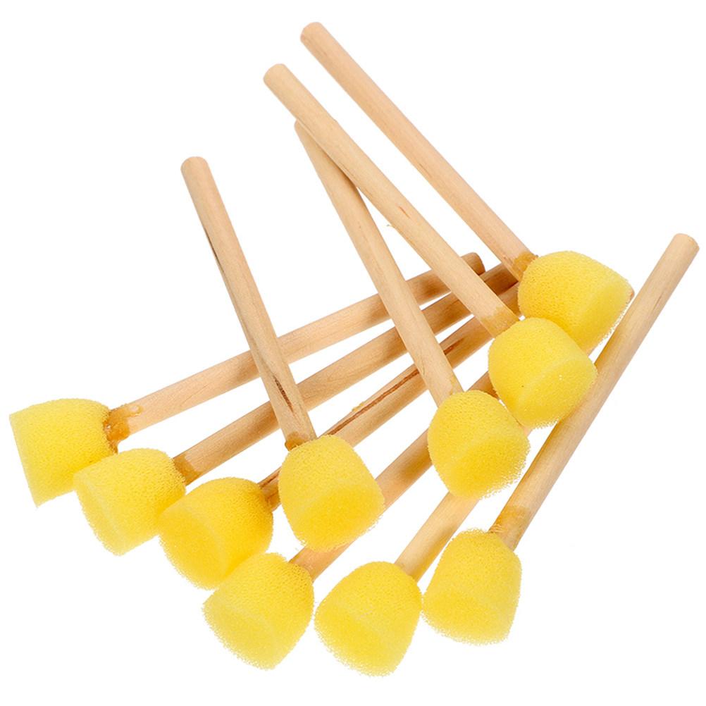 20Pcs Foam Round Brushes Wooden Handle Painting Tools for Kids Children's Art Supplies DIY Craft Sponge Set Sponge Painting