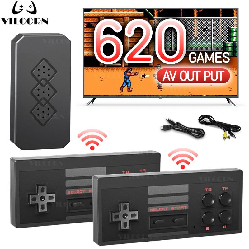 8 Bit Mini Game Console 620 Games AV Output Wireless Game Controller Portable Video Handheld Game Console for NES