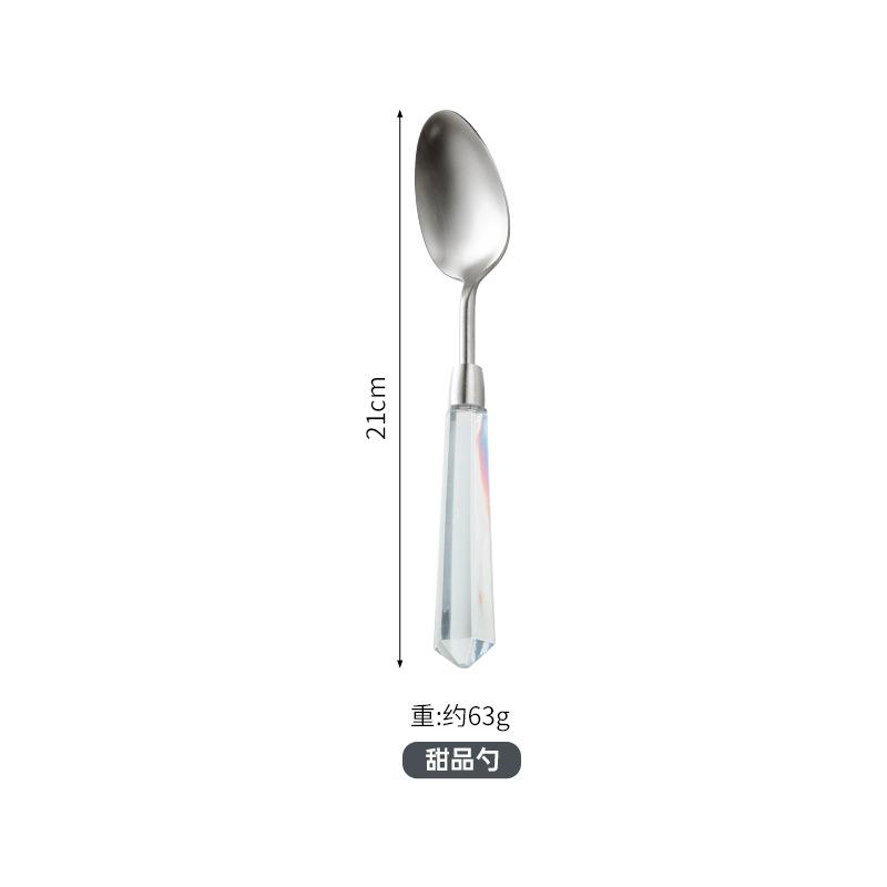 Transparent Acylic 304 Stainless Steel Cutlery Set High Value Hotel Table Spoon Knife Fork Teafork Teaspoon Wedding Decoration