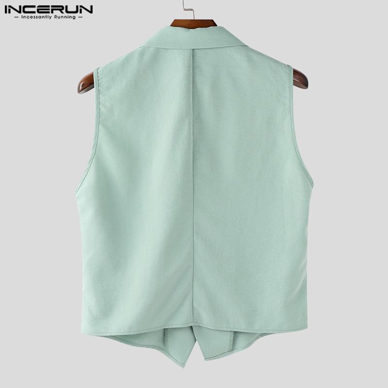 INCERUN Set da 2 PEZZI Gilet Senza Maniche Slim da Uomo e Pantaloni Lunghi Dritti