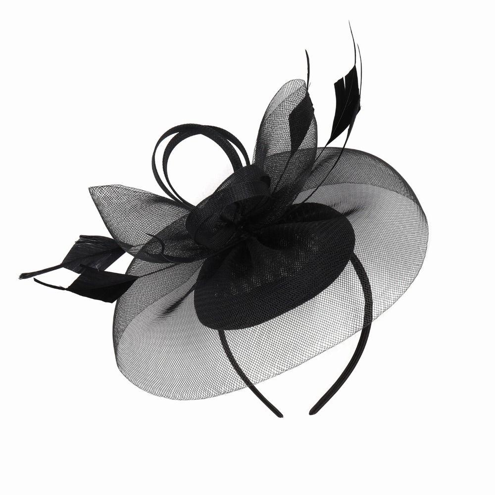 Feathers Mesh Fascinator Hat Exquisite Hairbands Vintage Veil Hat Headwear  Wedding