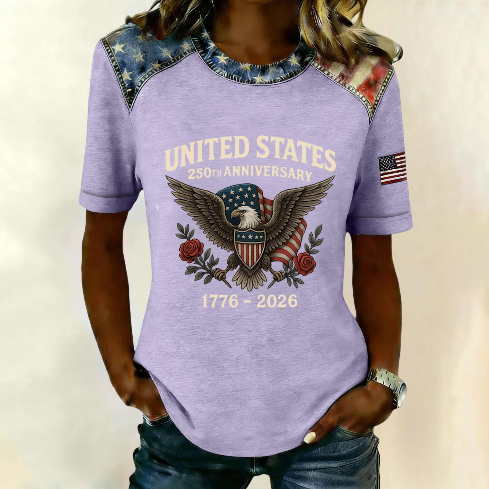 Women s Stylish Casual Letter-printed Blouse XXL фиолетовый