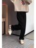 Plus Size High-Waisted Fleece-Lined Wide-Leg Jeans for Women - Autumn/Winter Straight Floor-Length Pants