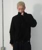SOMEPLACE MAN Half-Neck Check Contrast Reversible Oversized Daily Two-Way Long Sleeve Zip-Up Jacket [Black]
