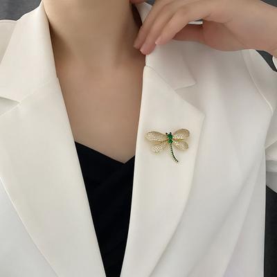 Libellen-Thema Mode Emaille Kristall Strass Brosche Anstecknadel für Damen Schmuck Kleidung Kleid Schal Dekoration