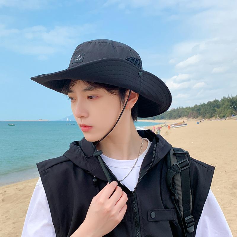 9228 Summer Men's Breathable Big-eaves Bucket Hat Outdoor Fishing Mountaineering Hat Casual Versatile Sunscreen Visor