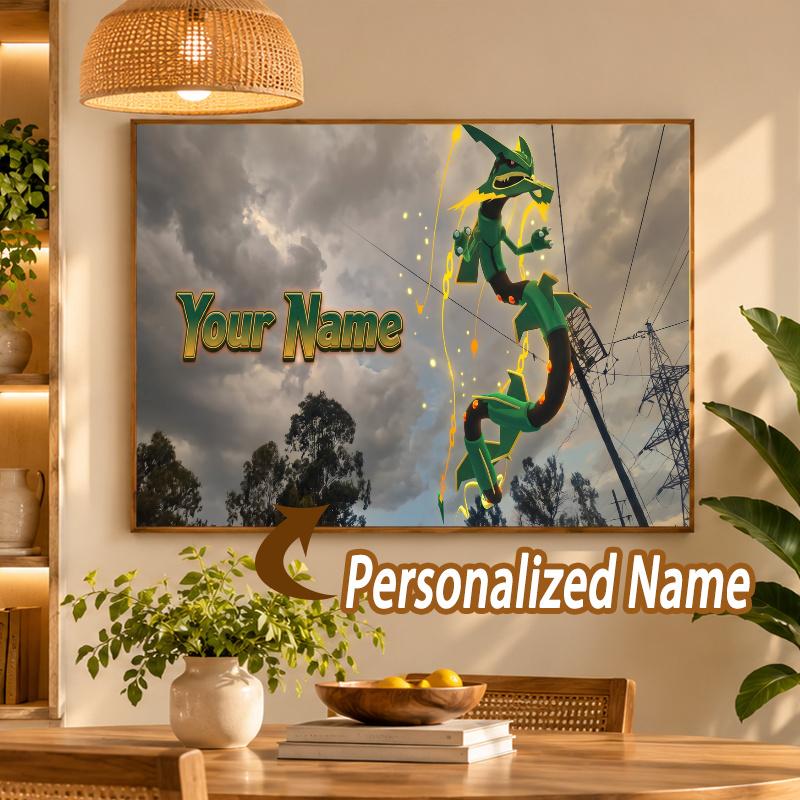 Rayquaza Custom Name Diamond Painting Personalized 5D Full Drill DIY Diamond Art Home Decor