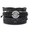 Punk Style Charm Bracelet Mens and Womens Multilayer Leather Eight Trigrams Tai Chi Yin Yang Bracelet