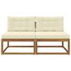 Outdoor Middle Sofa with Cushions 2 Pieces Natural