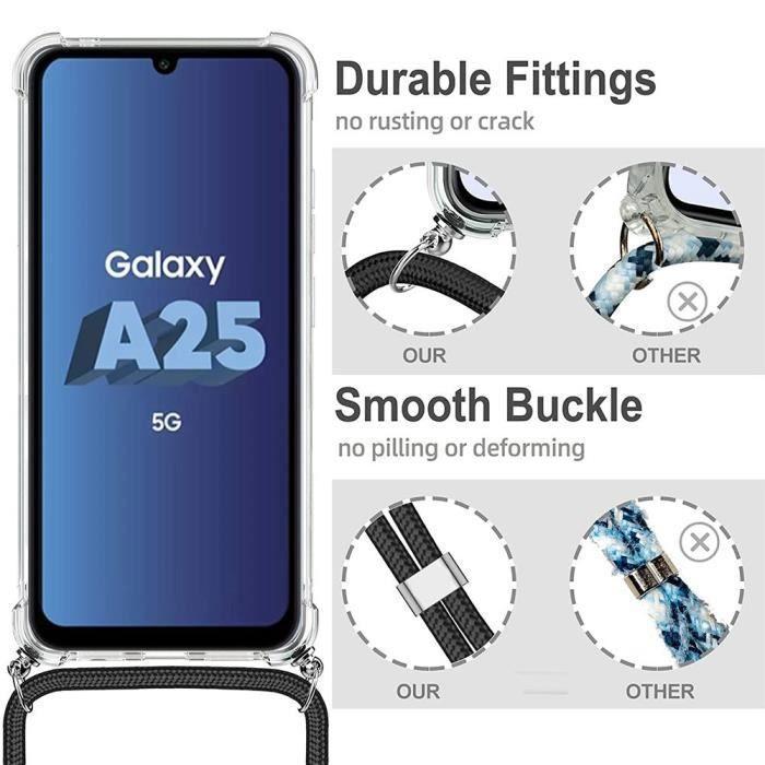 Coque de protection - booling - samsung galaxy a25 5g - silicone antichoc - transparent - bleu navy