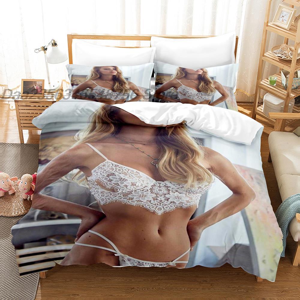Bikini Gilr Bedding Collection Single Twin Full Queen King Size Bed Collection Aldult Bedroom Duvetcover Collections Kawaii Sexy Big Breasts Camas
