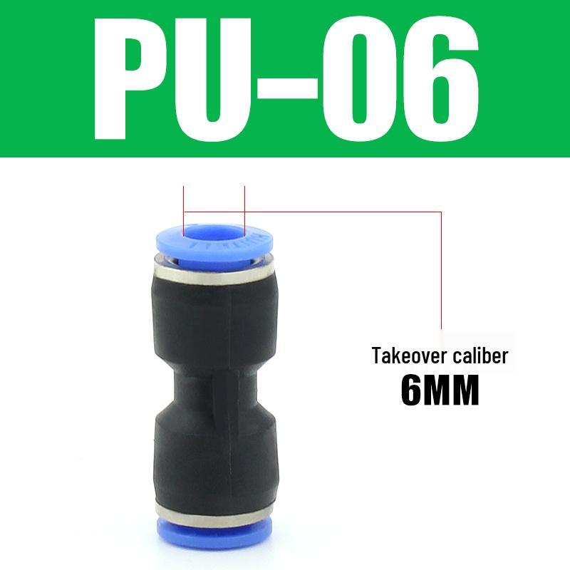Pneumatic Quick-Connect T-Type Tee for Air Hoses, Equal Diameter, 4/6/8/10/12mm
