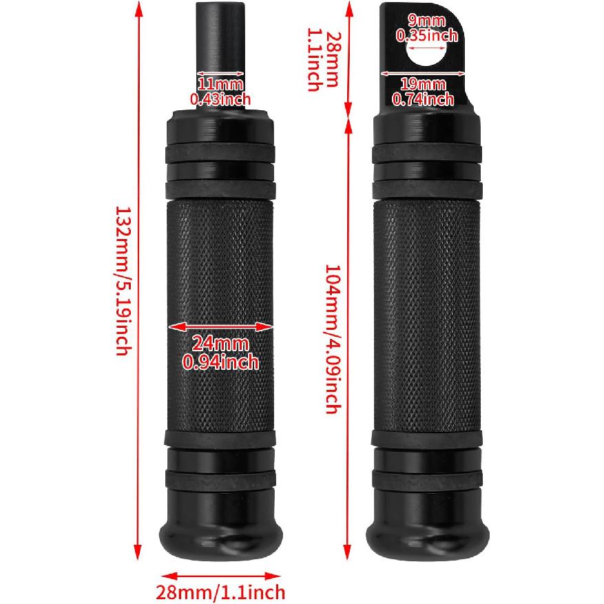 HDBUBALUS Motorcycle Foot Pegs Rest Male Mount Footpegs Billet Pedals Footrests Fit for Harley Touring Softail Sportster Dyna Road King