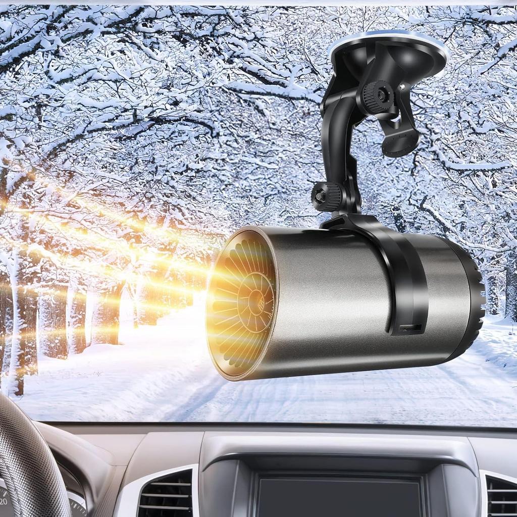 Car Heater, Windshield Defogger And Defroster, 12V 150W Portable Car Heater, Fast Heating And Cooling Car Heater, Plug-In Car Heaters (Black)